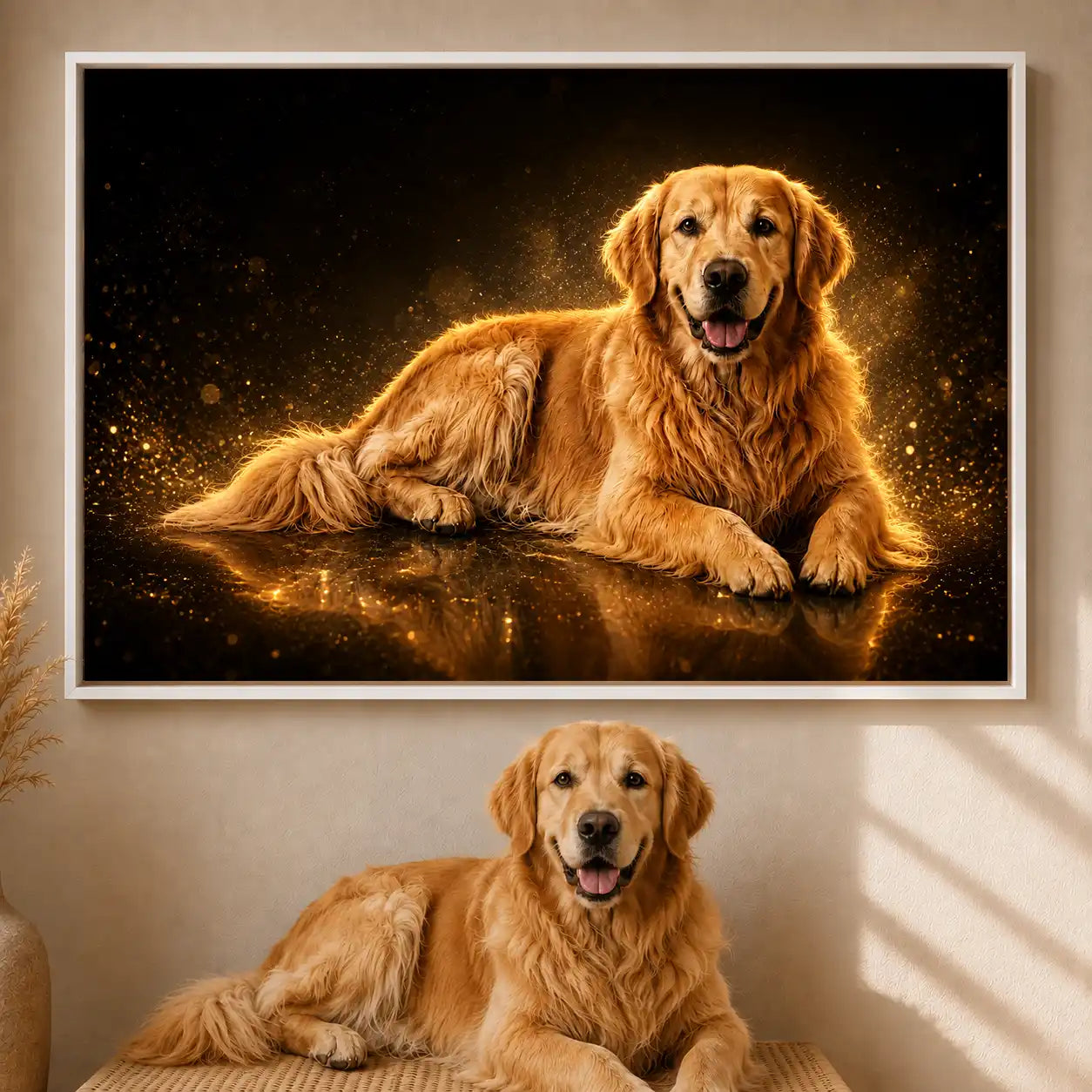 Leinwand Hunde-Portrait „Goldpfote" - Querformat