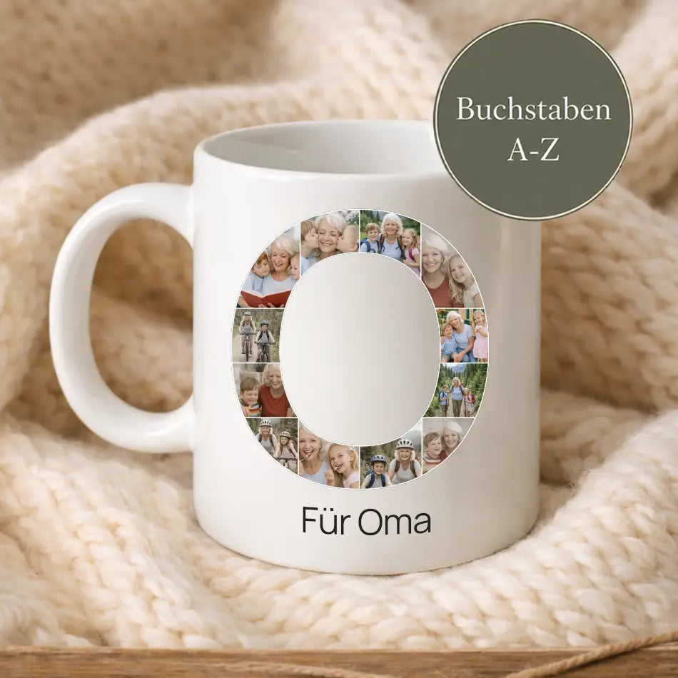 Tasse Fotocollage "Buchstabe"