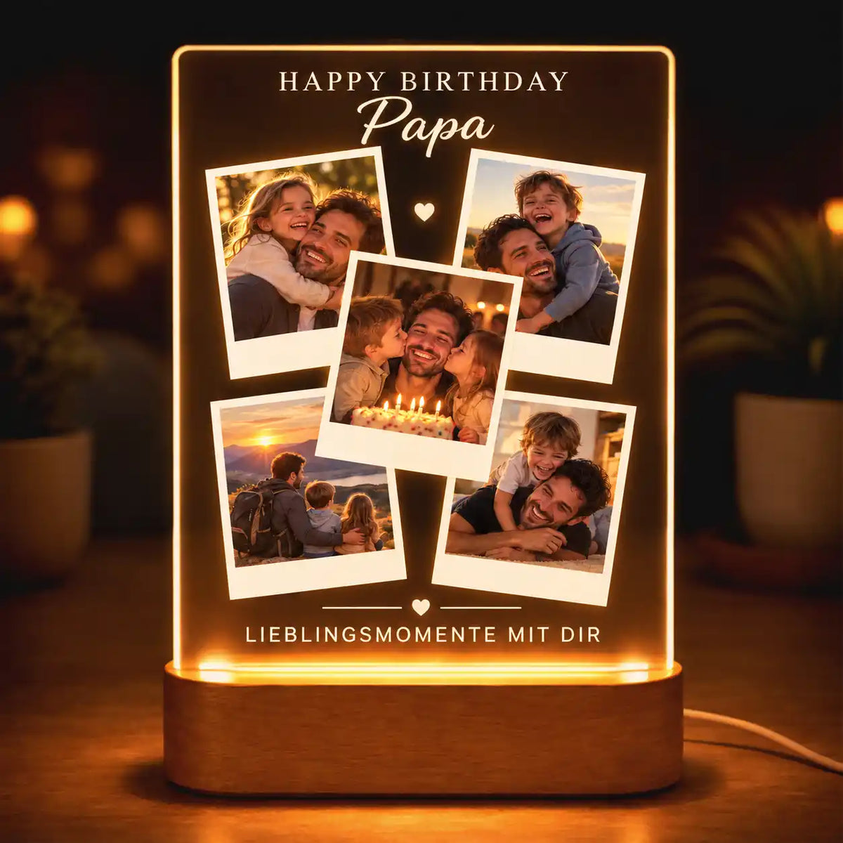 Acrylglas-Lampe Fotocollage "Geburtstag" #3
