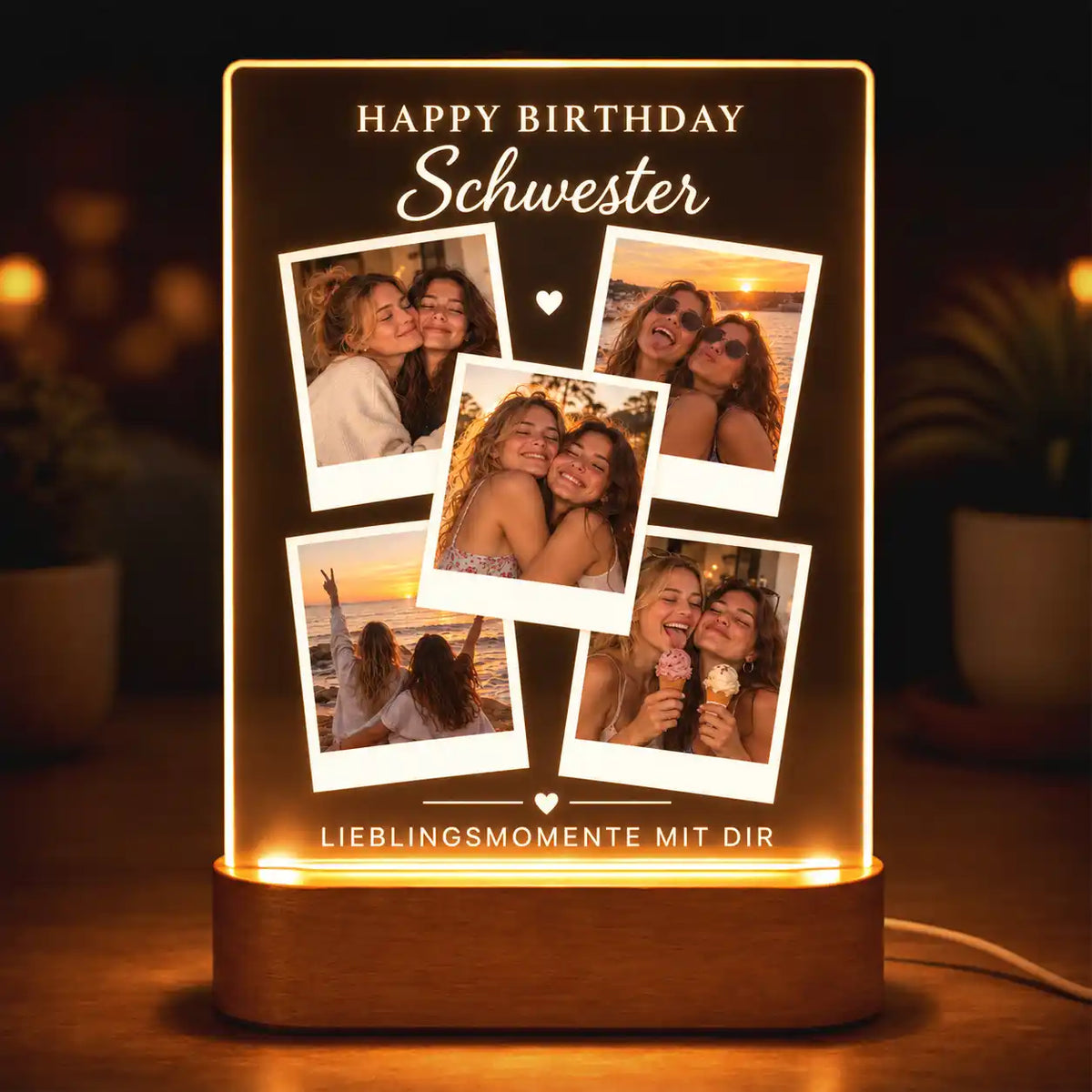Acrylglas-Lampe Fotocollage "Geburtstag" #3