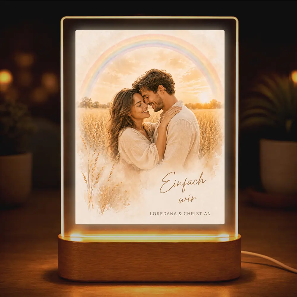 Acrylglas-Lampe Familien-Portrait "Regenbogen"