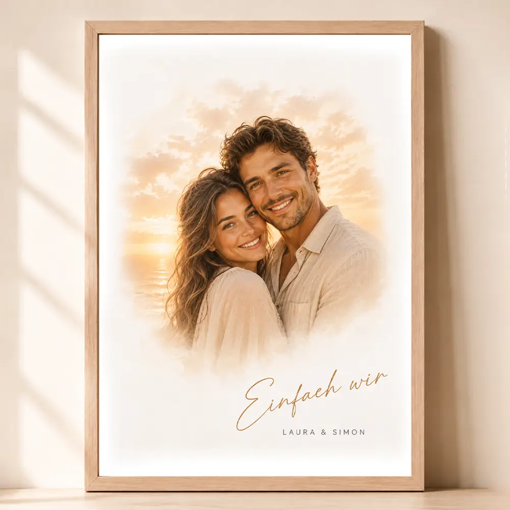 Poster Familien-Portrait "Sonnenuntergang"