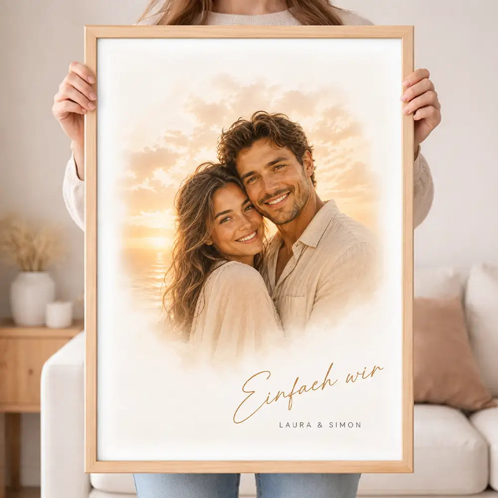 Wandbild Familien-Portrait "Sonnenuntergang"