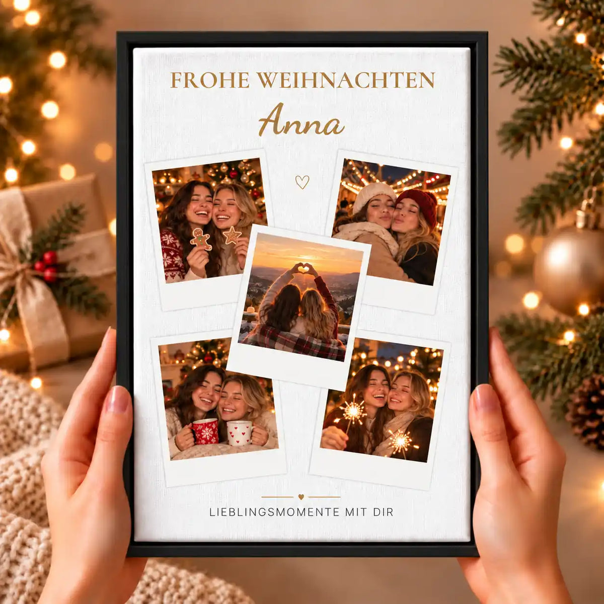 Leinwand Fotocollage "Frohe Weihnachten"
