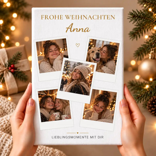 Leinwand Fotocollage "Frohe Weihnachten"