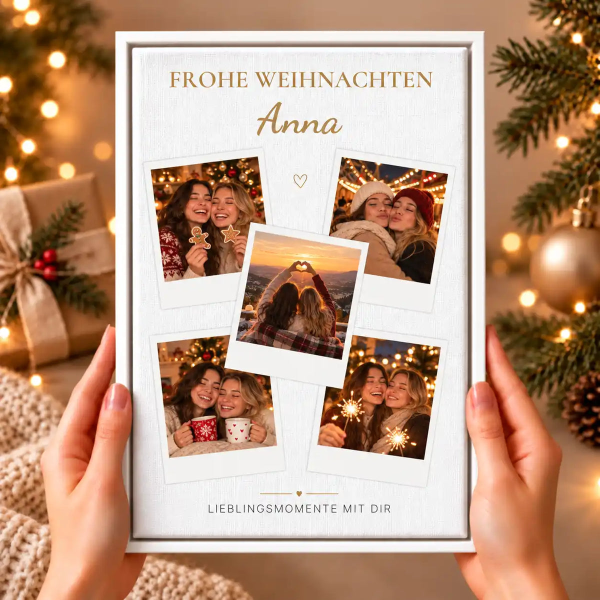 Leinwand Fotocollage "Frohe Weihnachten"