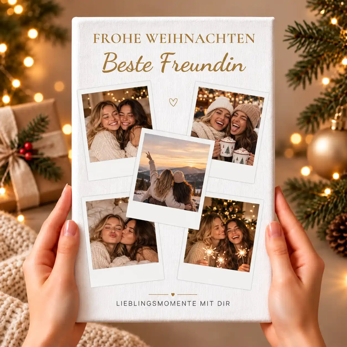Leinwand Fotocollage "Frohe Weihnachten"