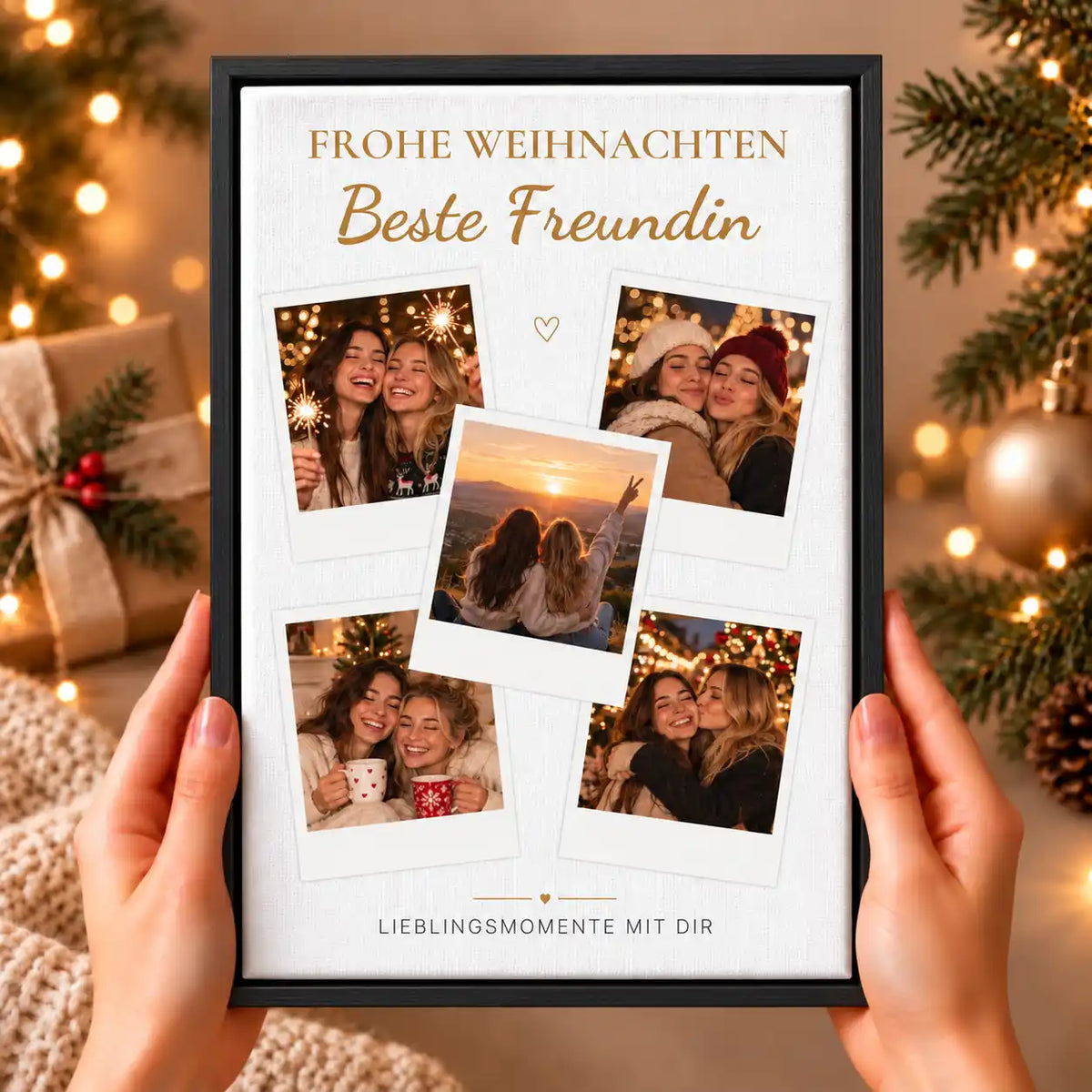 Leinwand Fotocollage "Frohe Weihnachten"