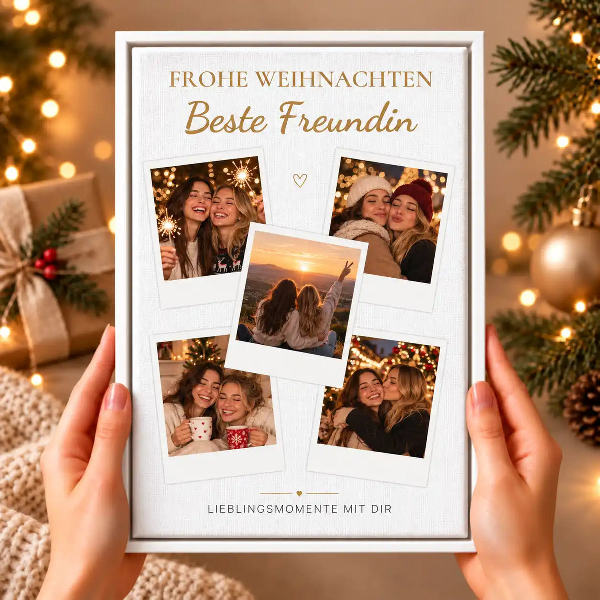 Leinwand Fotocollage "Frohe Weihnachten"