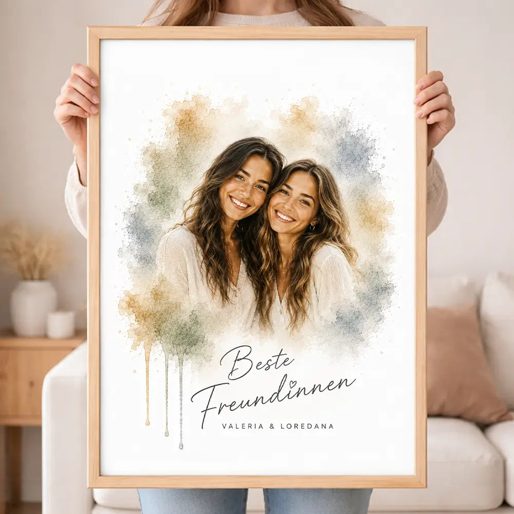 Wandbild Familien-Portrait "Aquarell"