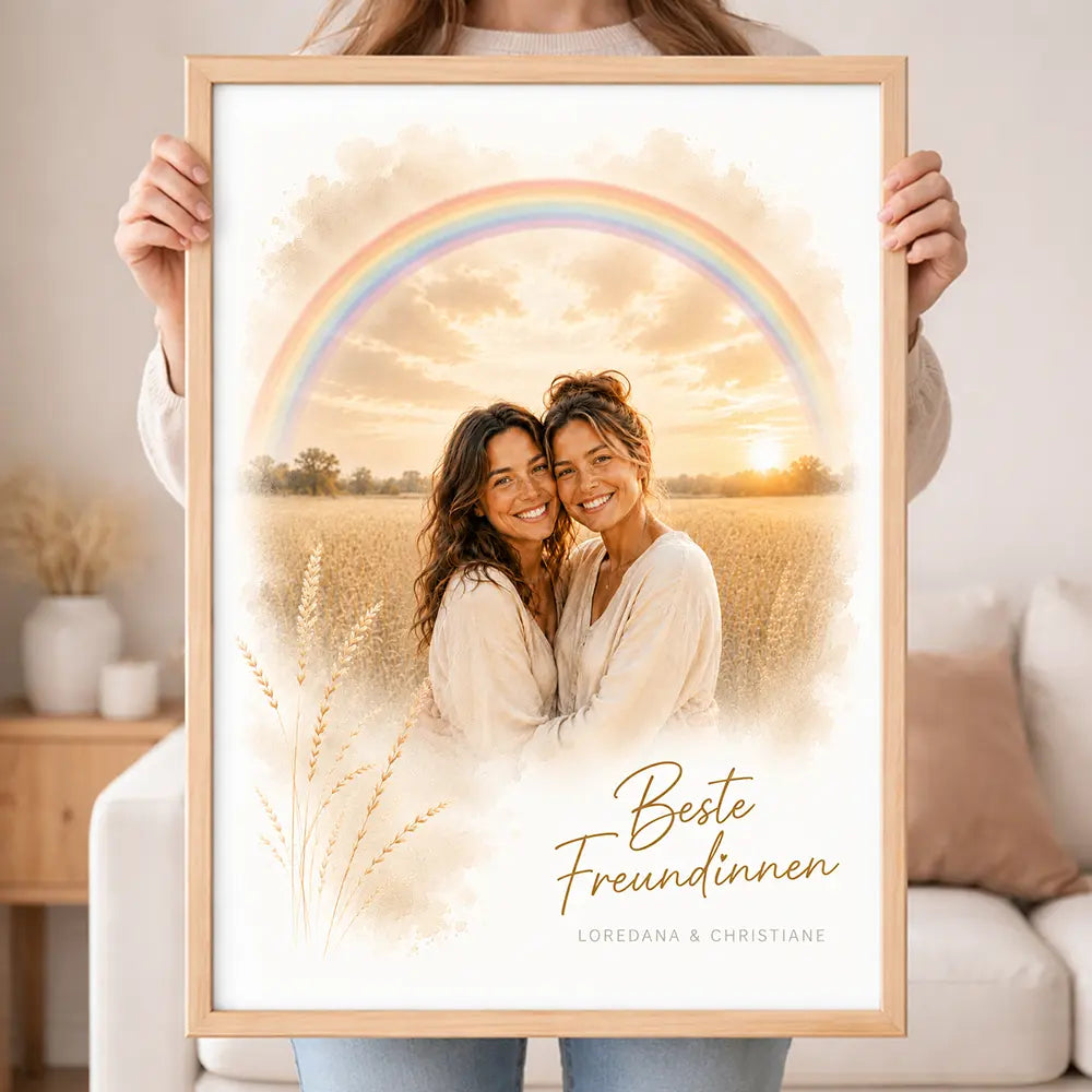 Wandbild Familien-Portrait "Regenbogen"