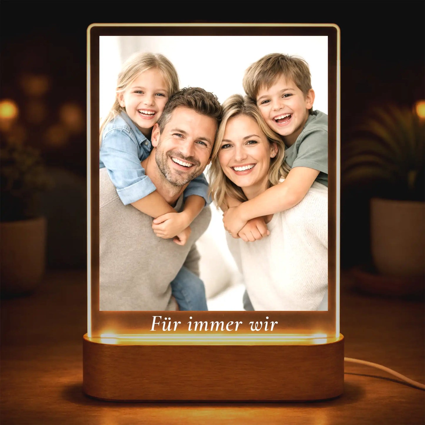 Acrylglas-Lampe Portrait "Dein Foto"
