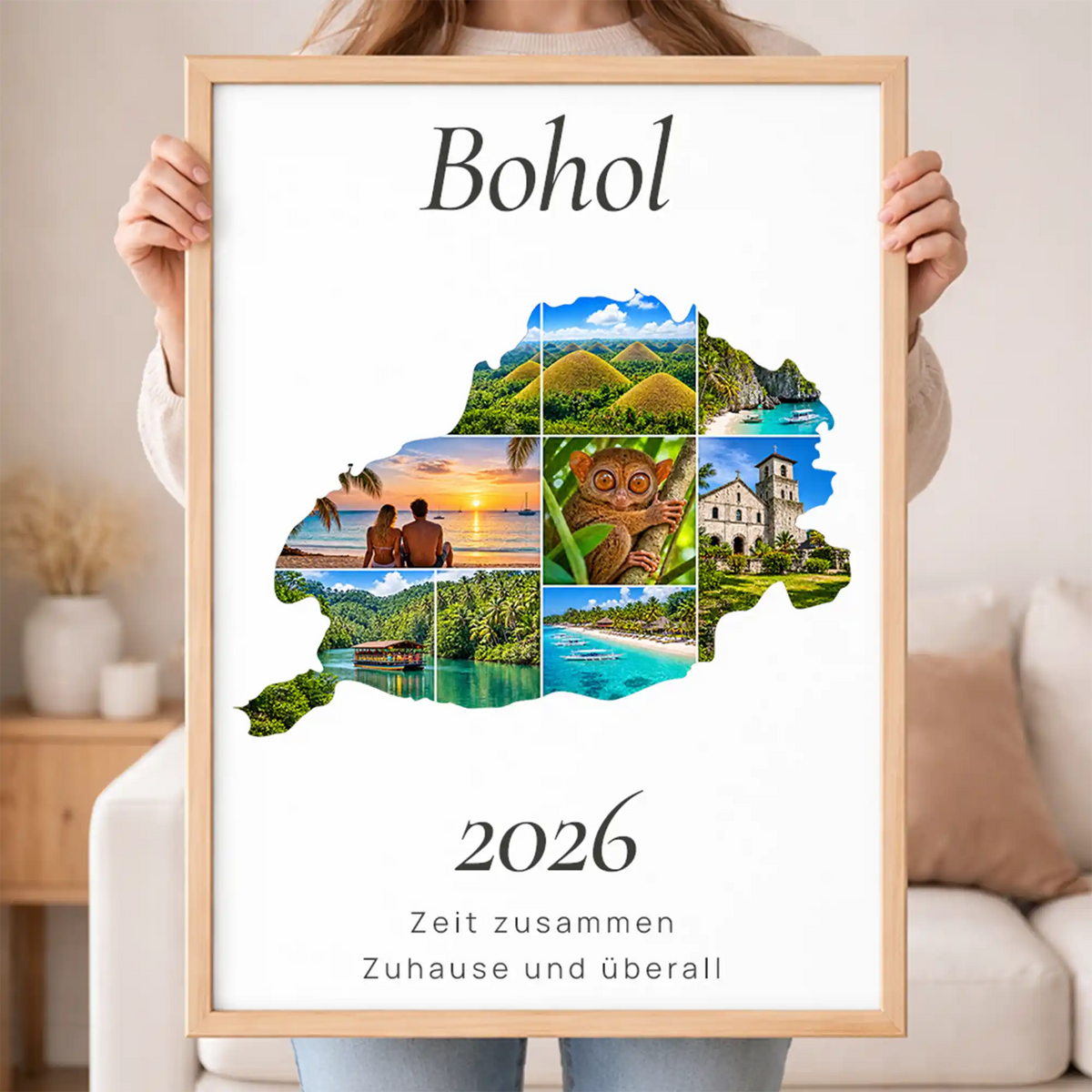 Personalisiertes Bohol  Wandbild "Reisemomente" | Insel-Edition Erinnerung Urlaub Fotogeschenk Fotos Reise | Poster groß DIN A2