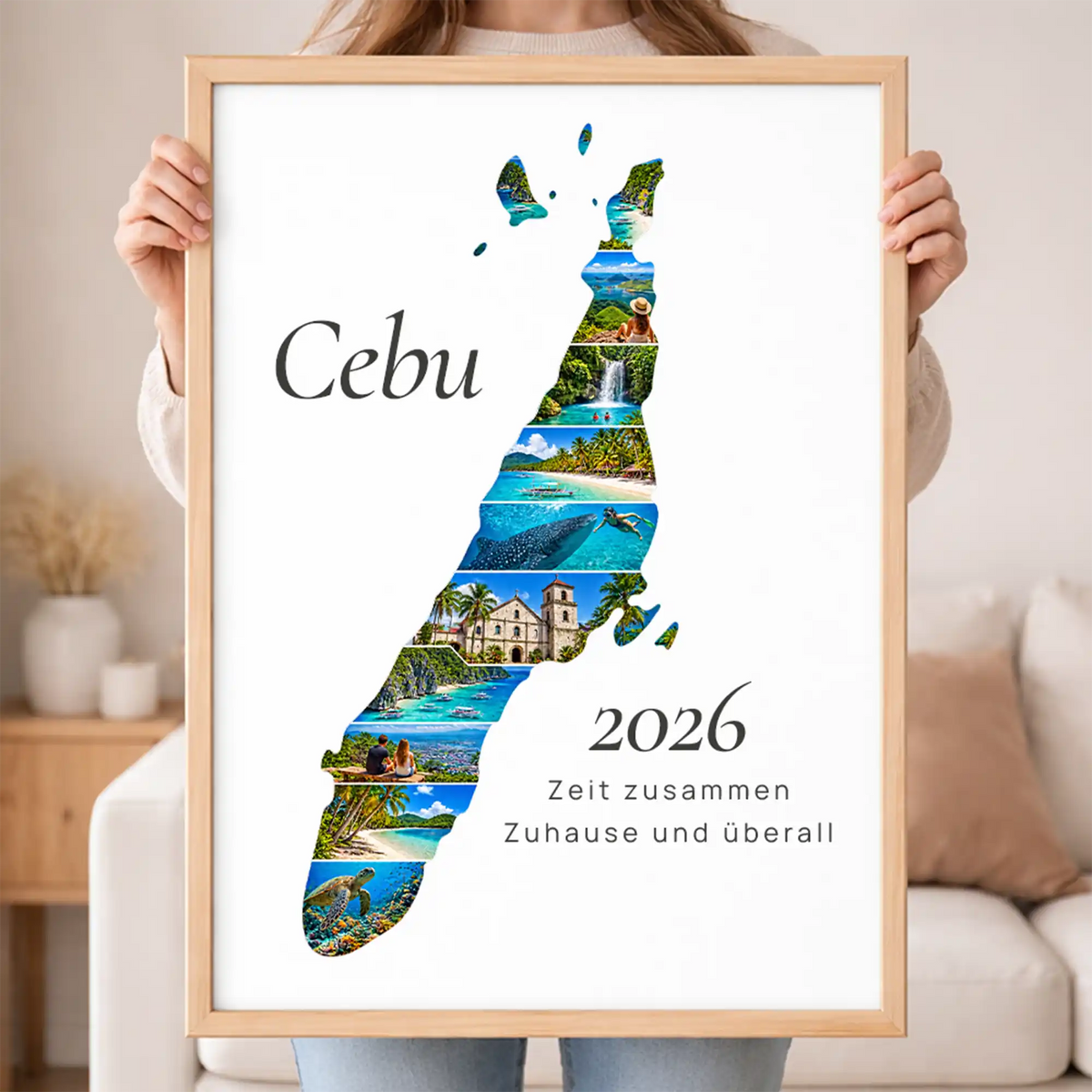 Personalisiertes Cebu  Wandbild "Reisemomente" | Insel-Edition Erinnerung Urlaub Fotogeschenk Fotos Reise | Poster groß DIN A2