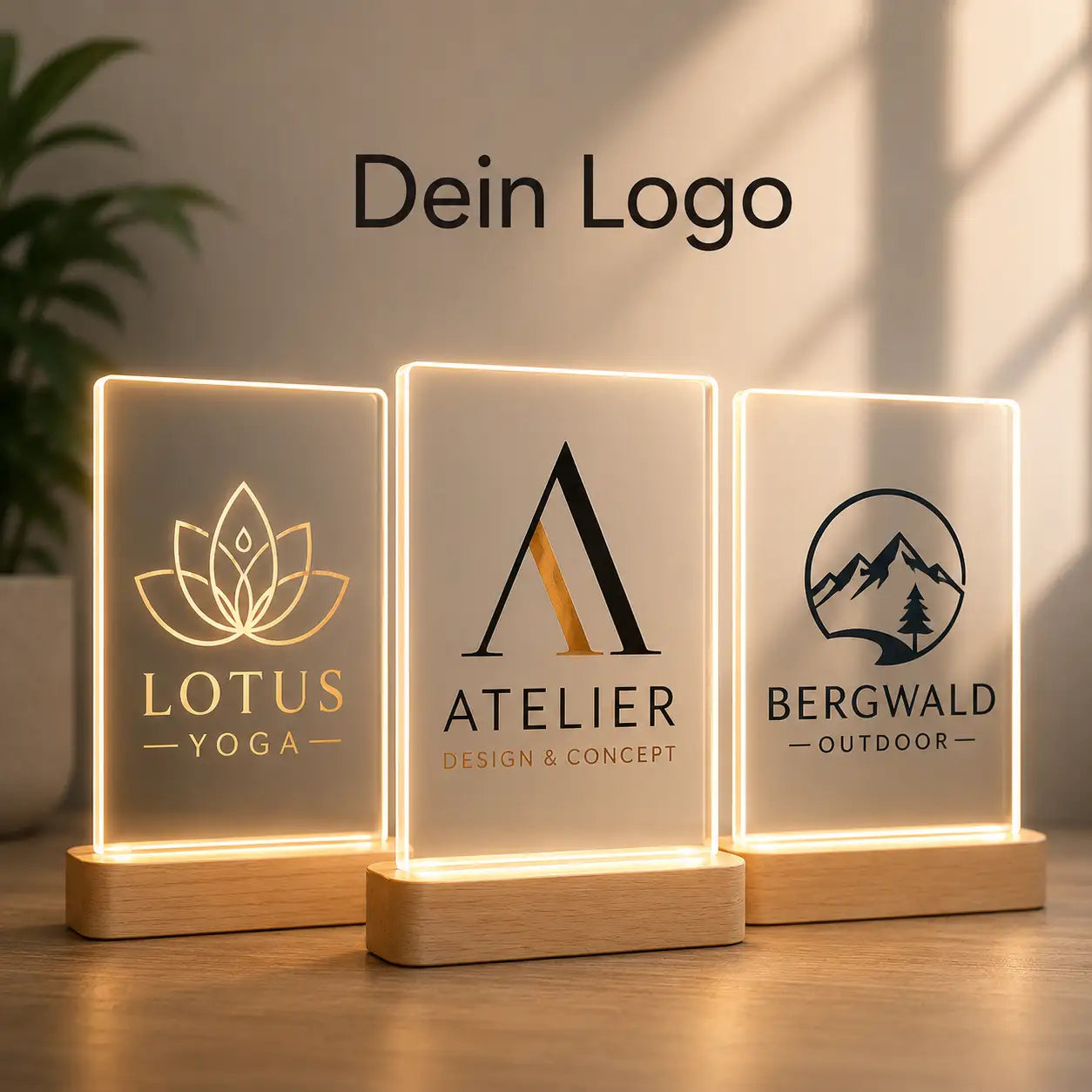 Acrylglas-Lampe "Dein Logo"