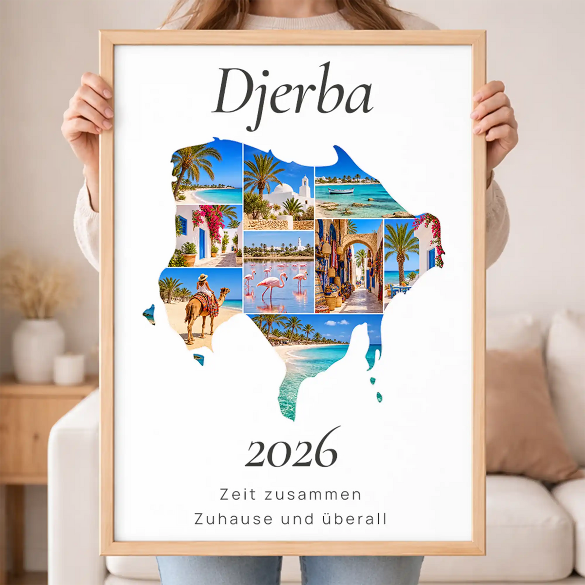 Personalisiertes Djerba  Wandbild "Reisemomente" | Insel-Edition Erinnerung Urlaub Fotogeschenk Fotos Reise | Poster groß DIN A2