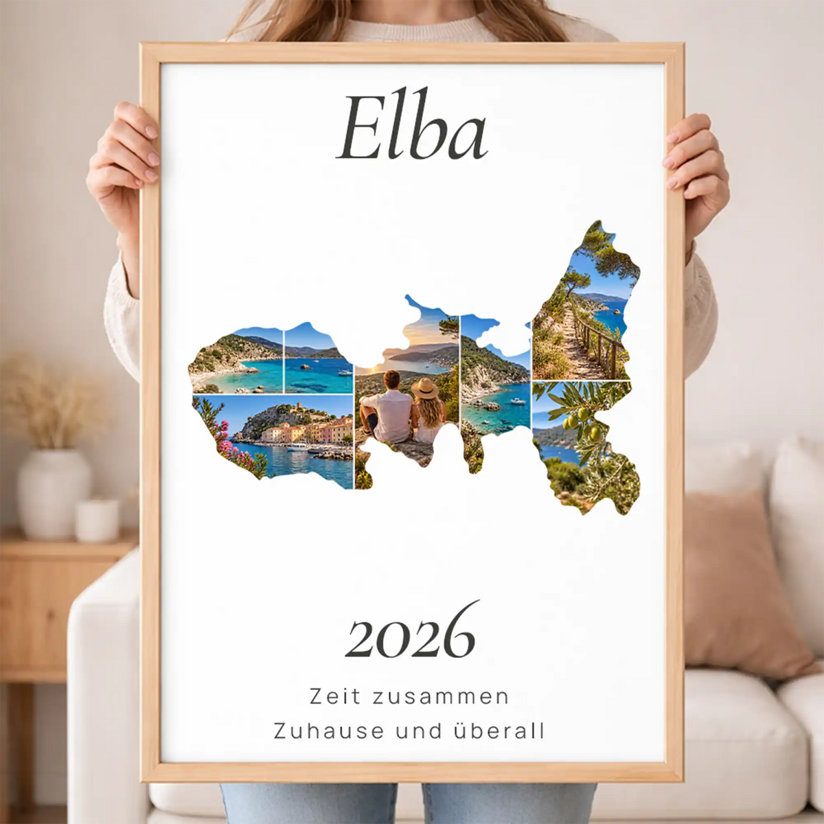 Personalisiertes Elba  Wandbild "Reisemomente" | Insel-Edition Erinnerung Urlaub Fotogeschenk Fotos Reise | Poster groß DIN A2