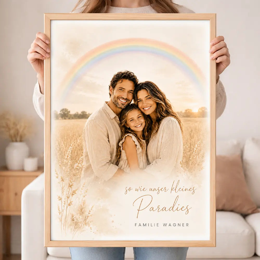 Wandbild Familien-Portrait "Regenbogen"