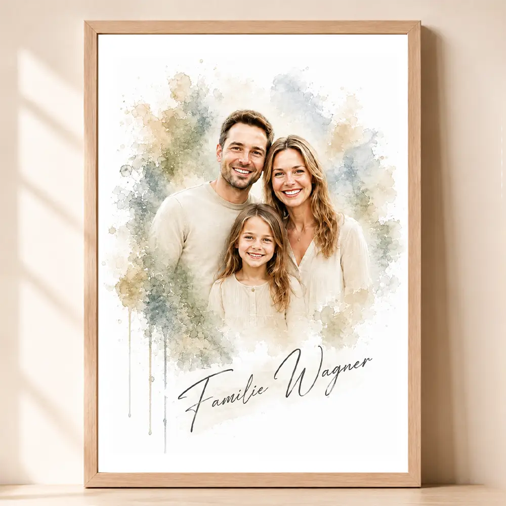 Poster Familien-Portrait "Aquarell"