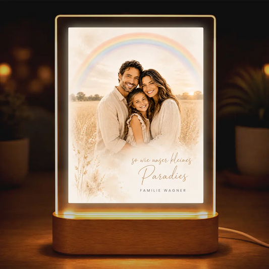 Acrylglas-Lampe Familien-Portrait "Regenbogen"