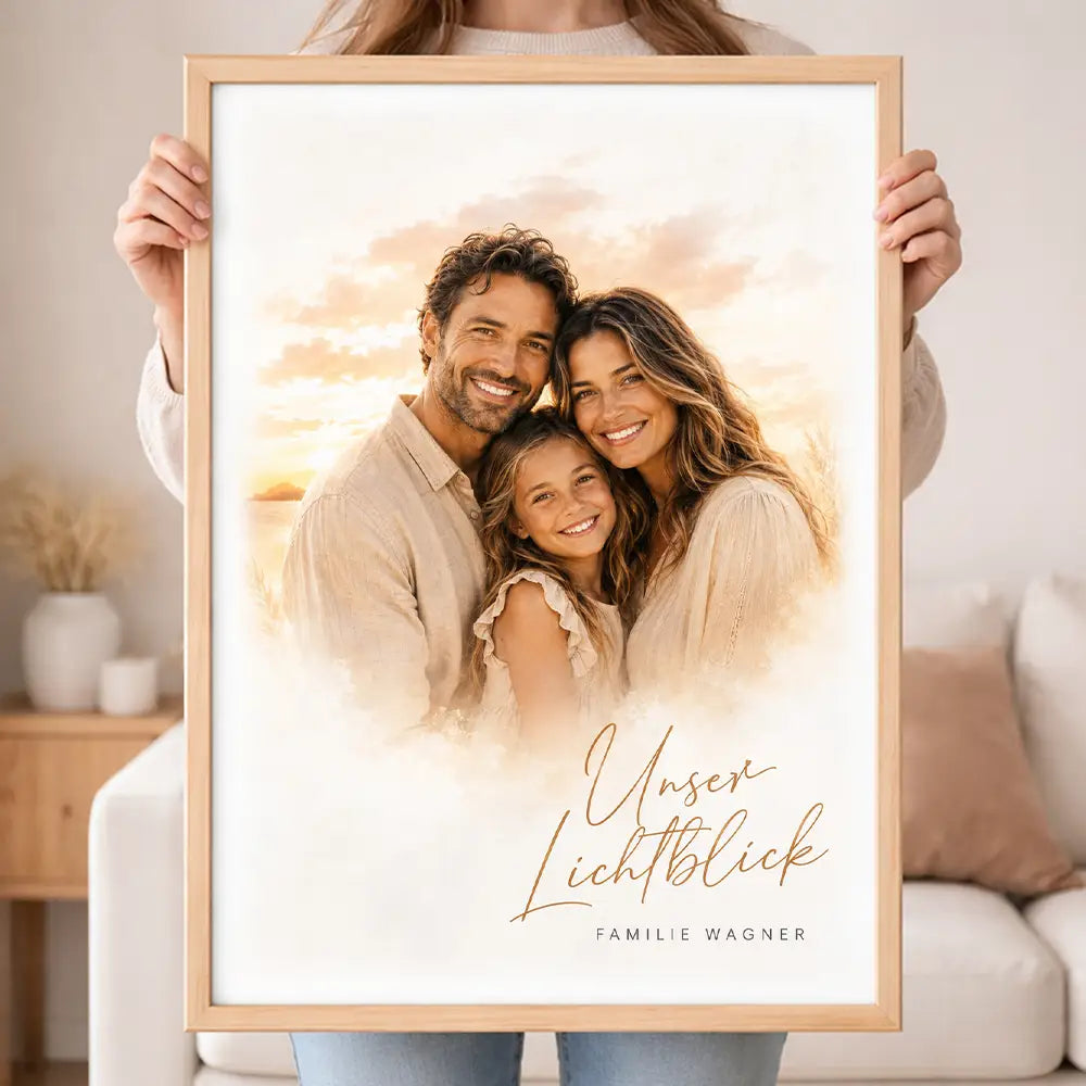 Wandbild Familien-Portrait "Sonnenuntergang"