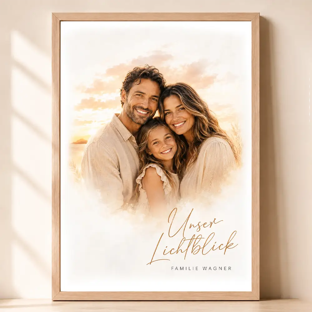 Poster Familien-Portrait "Sonnenuntergang"