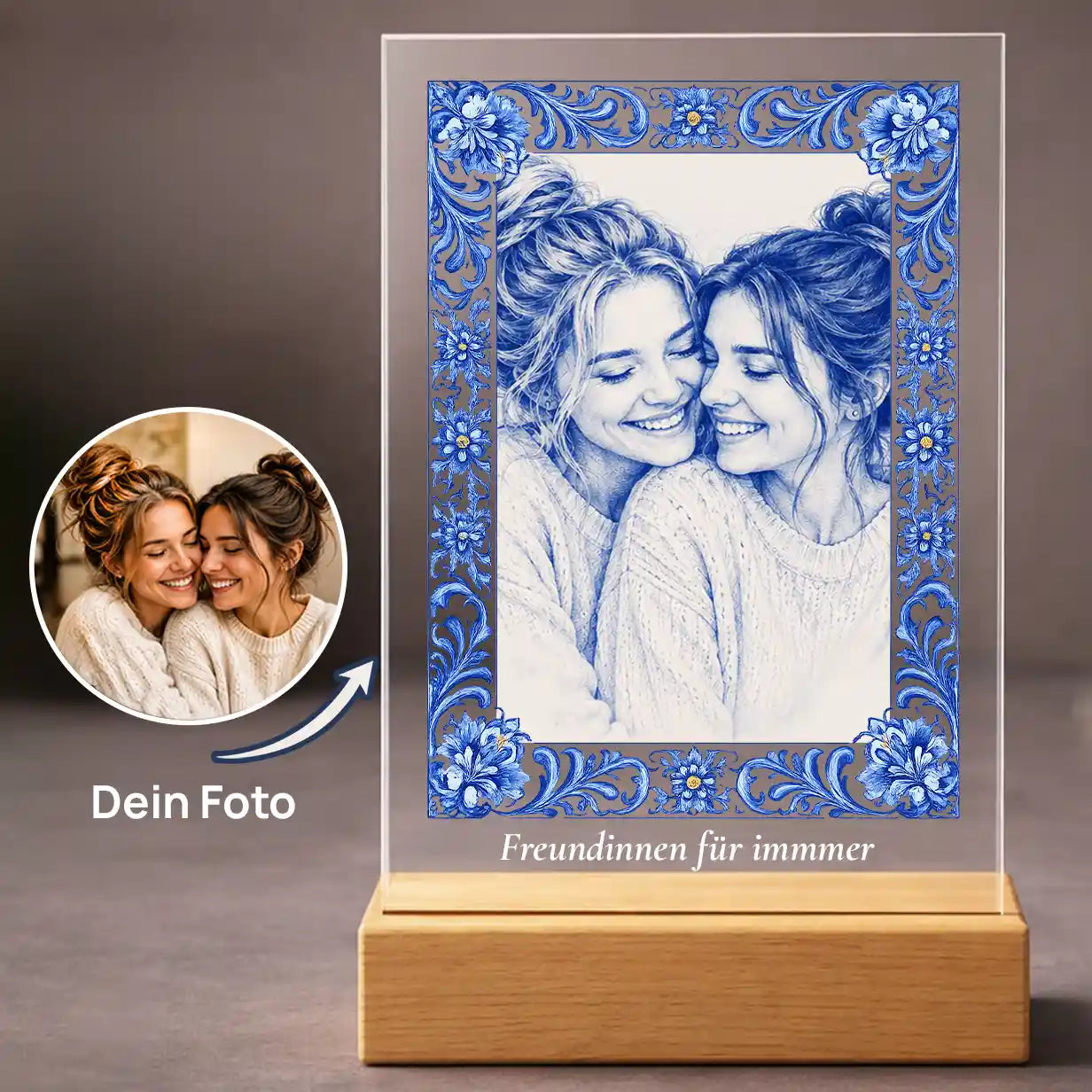 Bild auf Acrylglas "Foto Keramik Blau-Weiß Zwiebelmuster