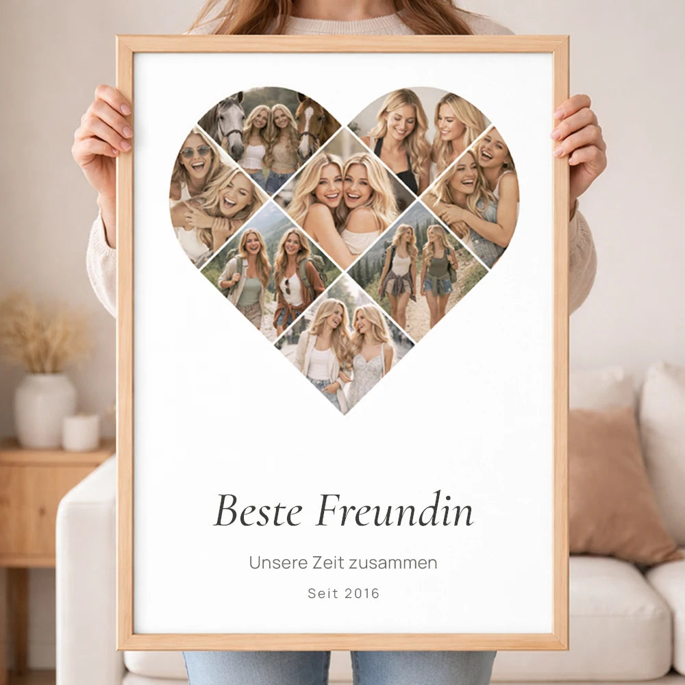 Wandbild Fotocollage "Zeit im Herzen"