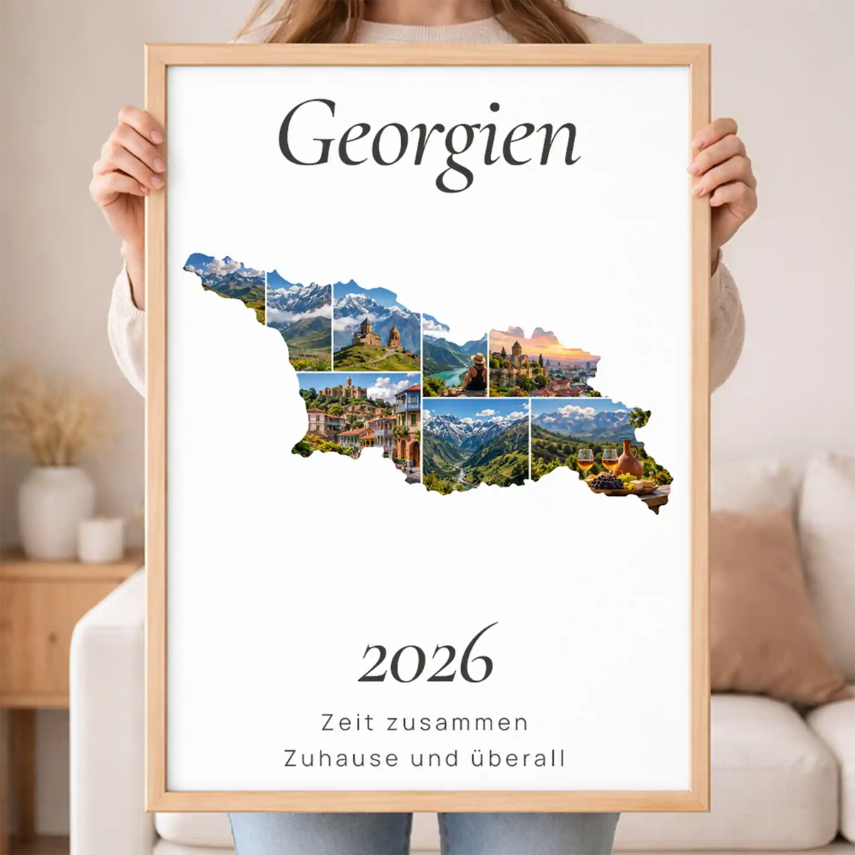 Personalisiertes Georgien  Wandbild "Reisemomente" | Länder-Edition Erinnerung Urlaub Fotogeschenk Fotos Reise | Poster groß DIN A2