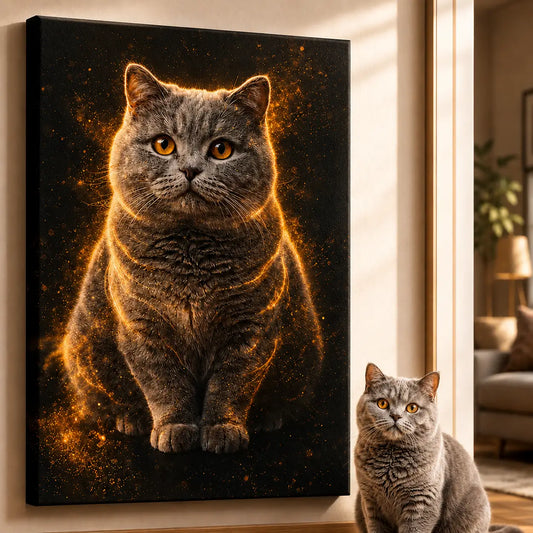 Leinwand Katzen-Portrait „Goldpfote“