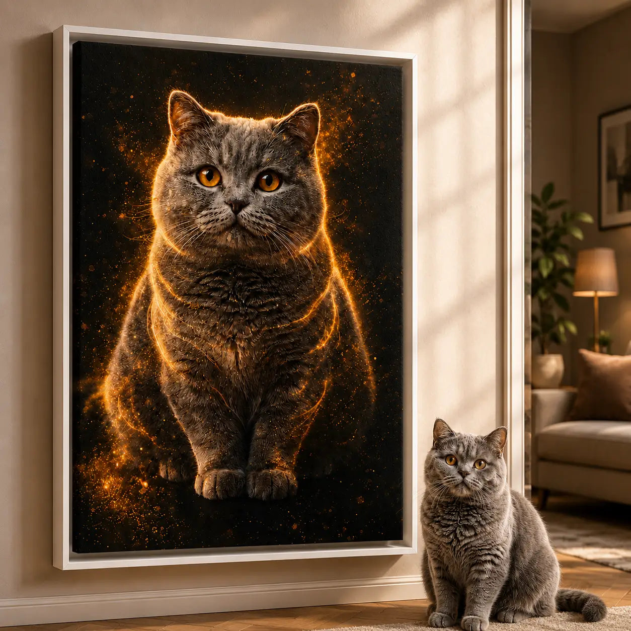 Leinwand Katzen-Portrait „Goldpfote“