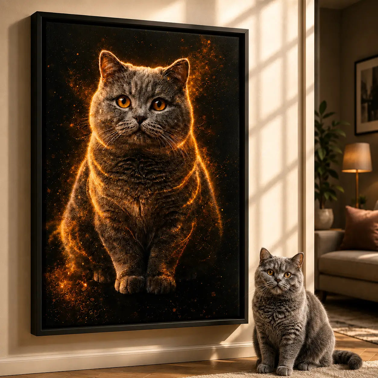 Leinwand Katzen-Portrait „Goldpfote“