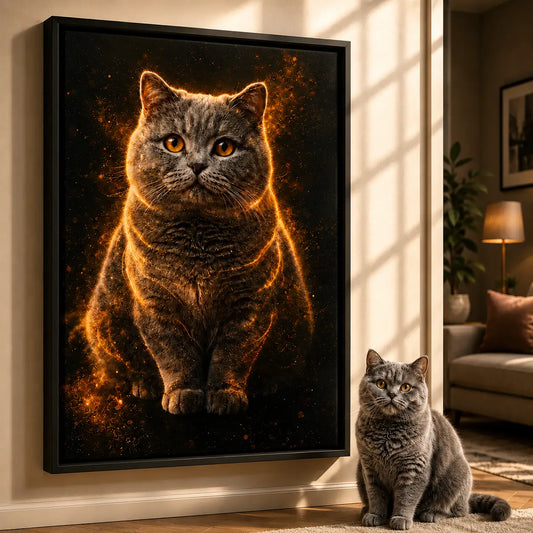 Leinwand Katzen-Portrait „Goldpfote“