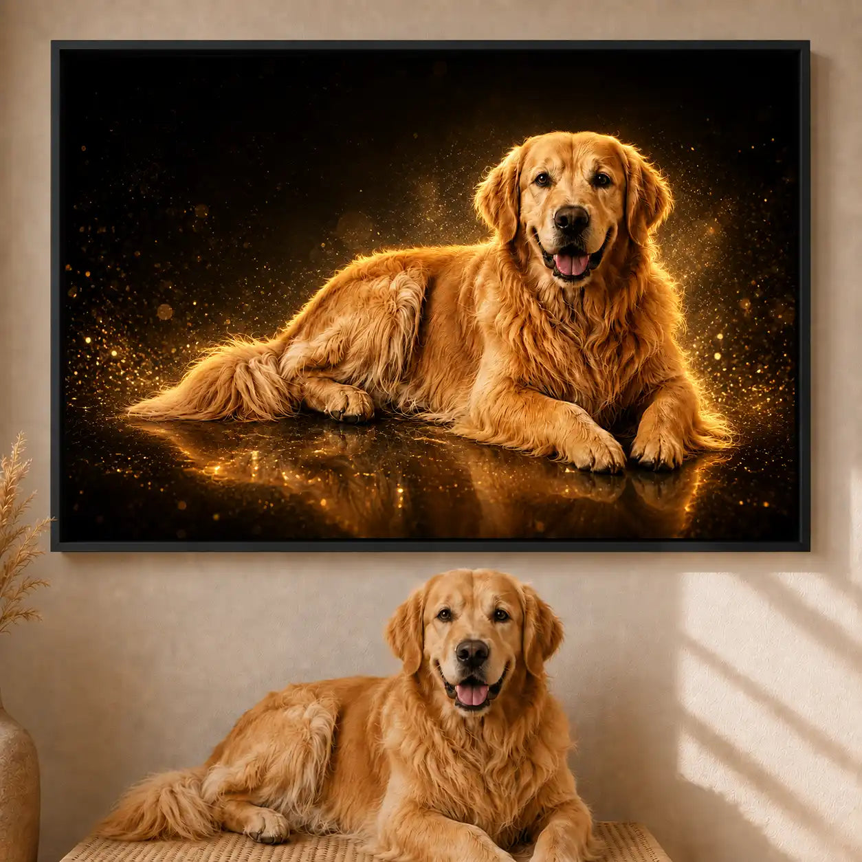 Leinwand Hunde-Portrait „Goldpfote" - Querformat