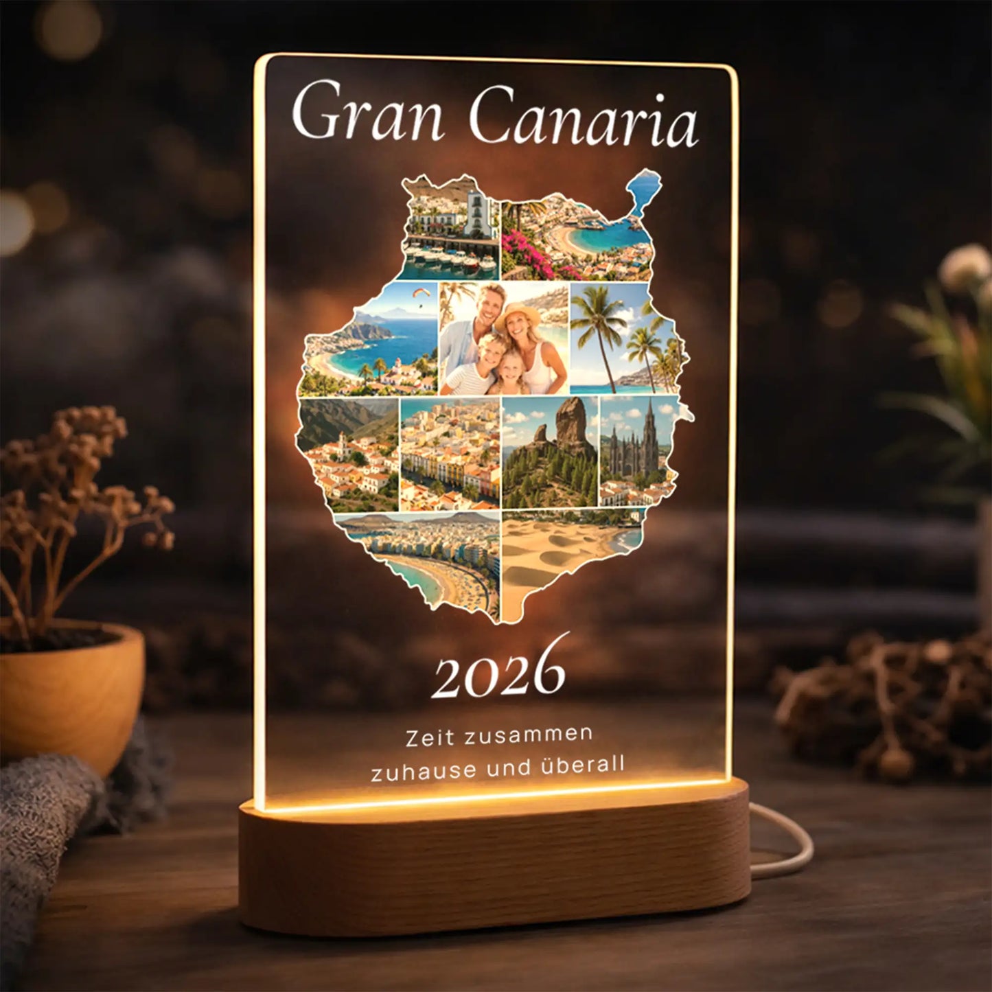 Acrylglas-Lampe "Reisemomente" | Insel-Edition