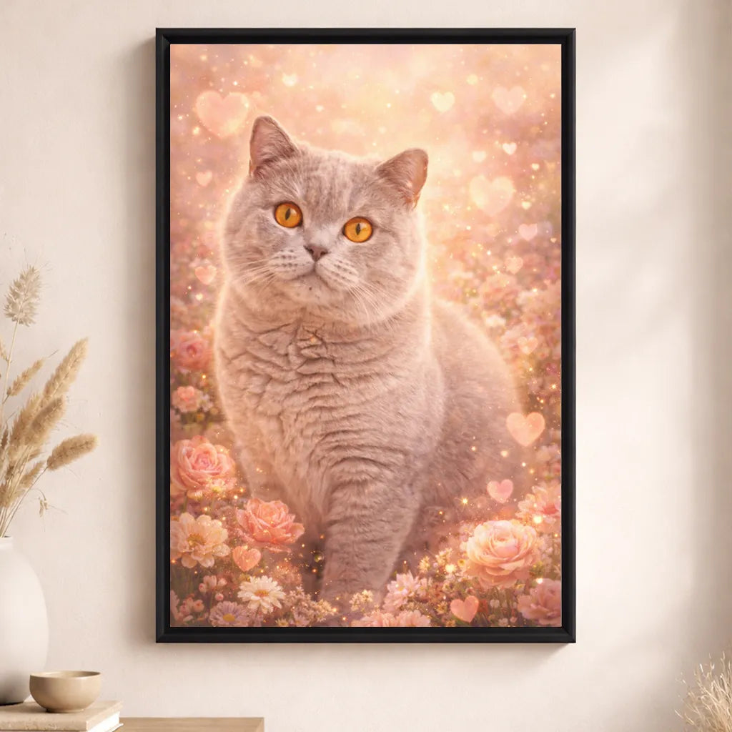 Leinwand Katzen-Portrait „Blütenpfote“