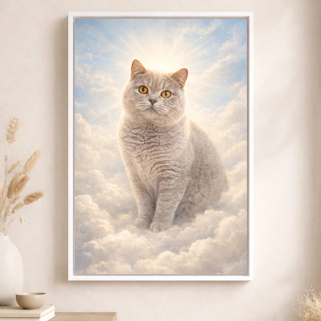Leinwand Katzen-Portrait „Pfote im Himmel“