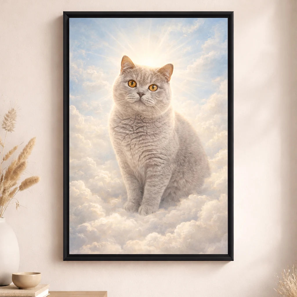 Leinwand Katzen-Portrait „Pfote im Himmel“