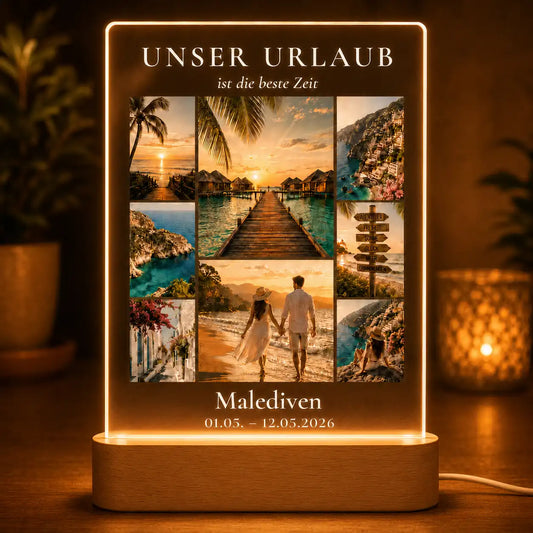 Acrylglas-Lampe "Urlaubserinnerungen"
