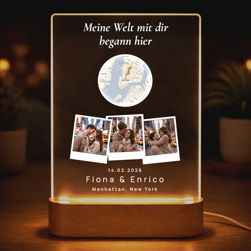 Acrylglas-Lampe "Wo alles begann" | Unsere Welt-Edition