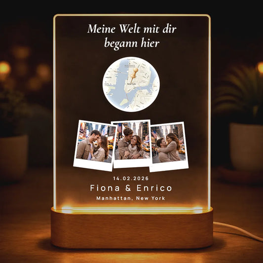 Acrylglas-Lampe "Wo alles begann" | Unsere Welt-Edition