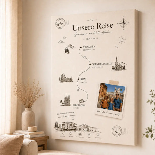 Leinwand "Deine Reise-Route"