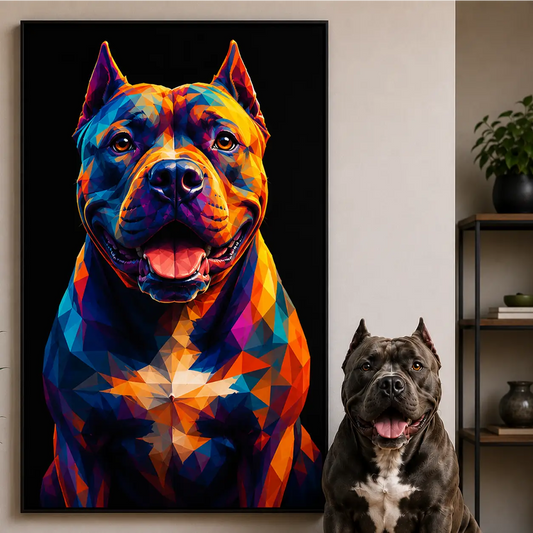 Leinwand Hunde-Portrait „Polygon"