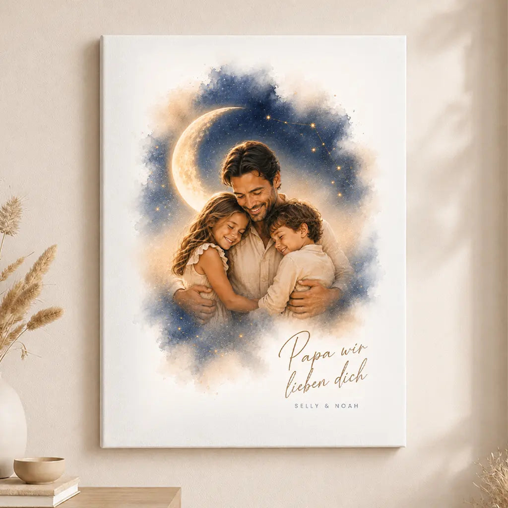 Leinwand Familien-Portrait "Bis zum Mond"