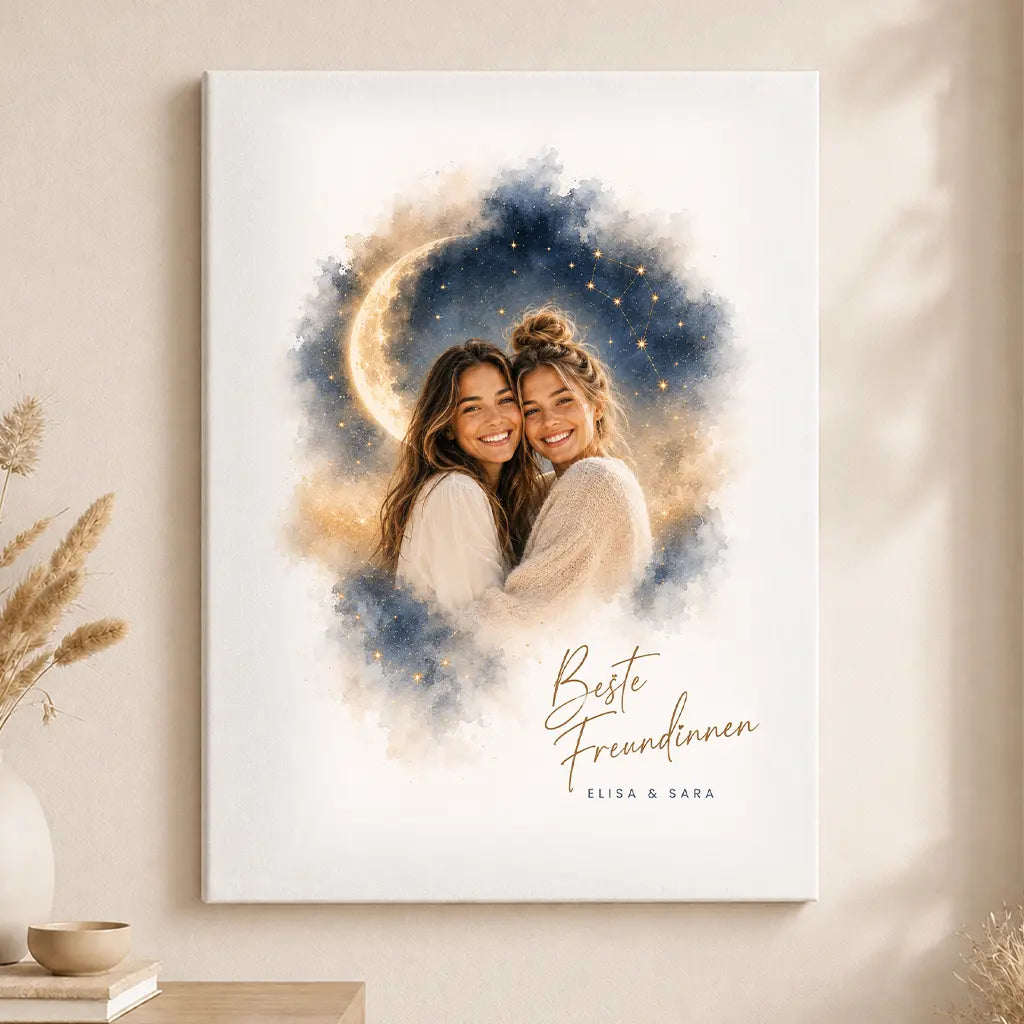 Leinwand Familien-Portrait "Bis zum Mond"