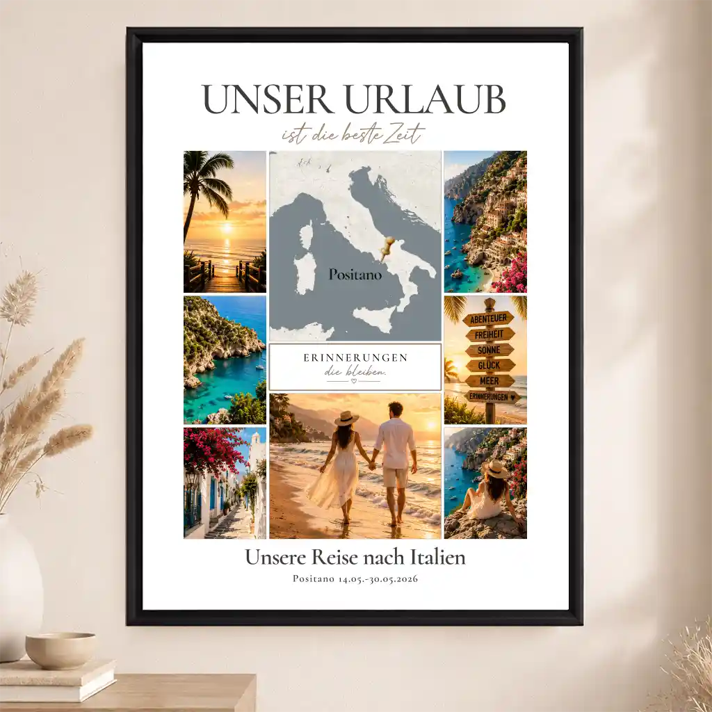 Leinwand "Urlaubserinnerungen mit personalisierter Karte"