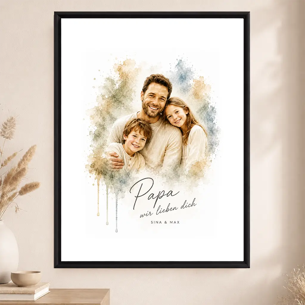 Leinwand Familien-Portrait "Aquarell"