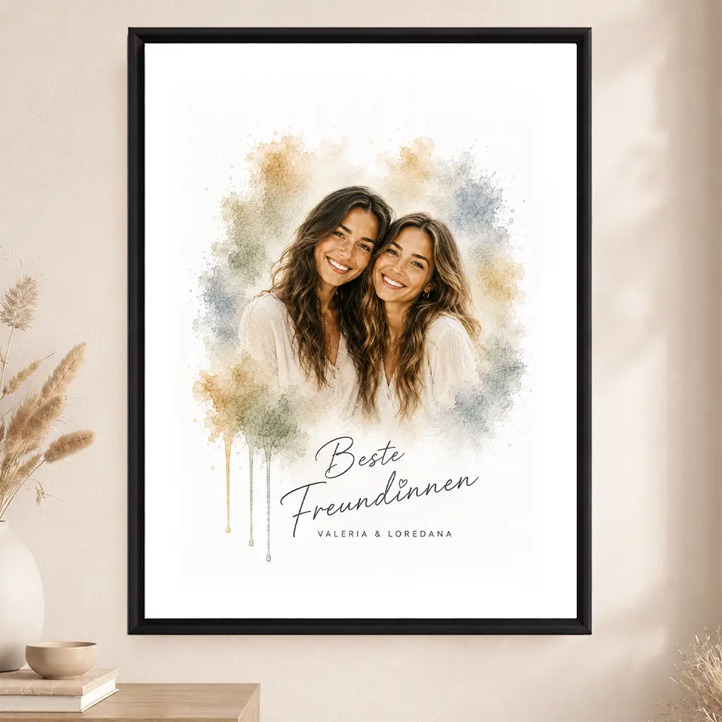 Leinwand Familien-Portrait "Aquarell"