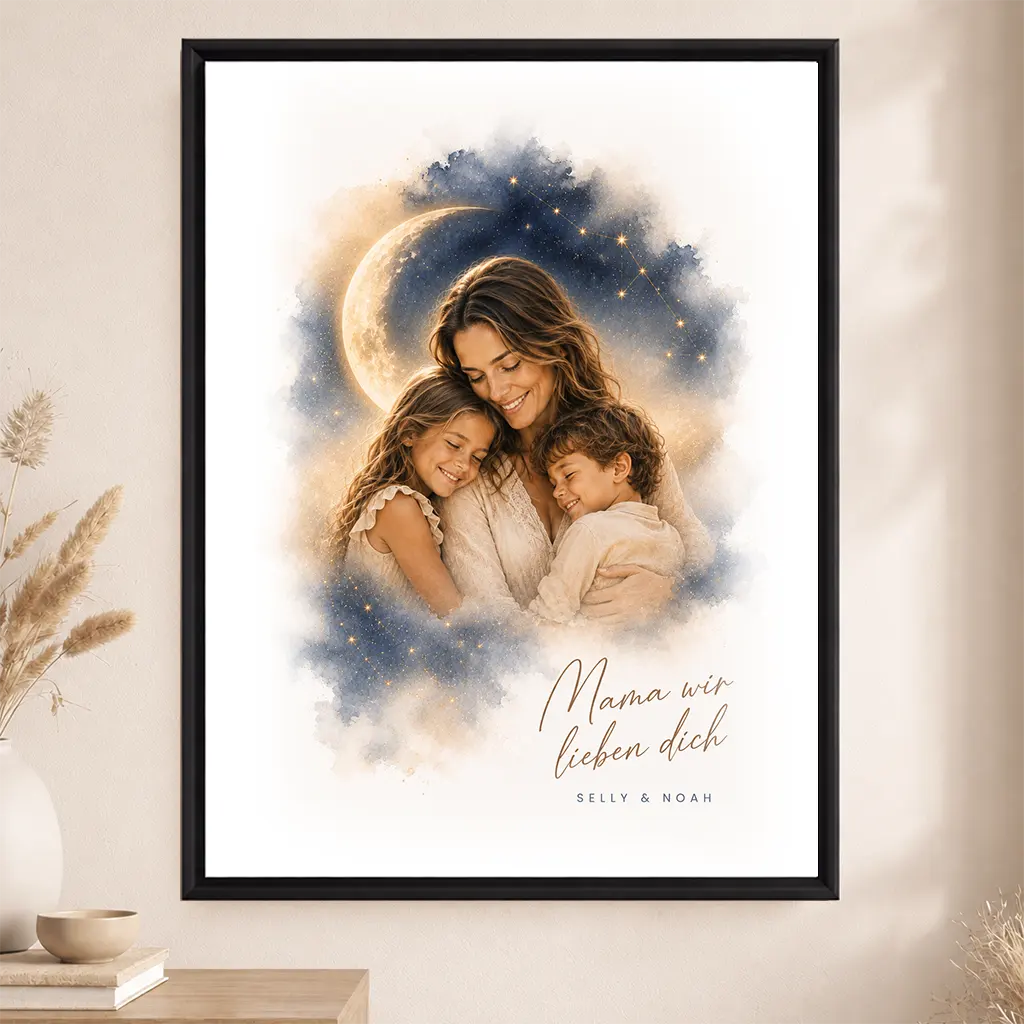 Leinwand Familien-Portrait "Bis zum Mond"