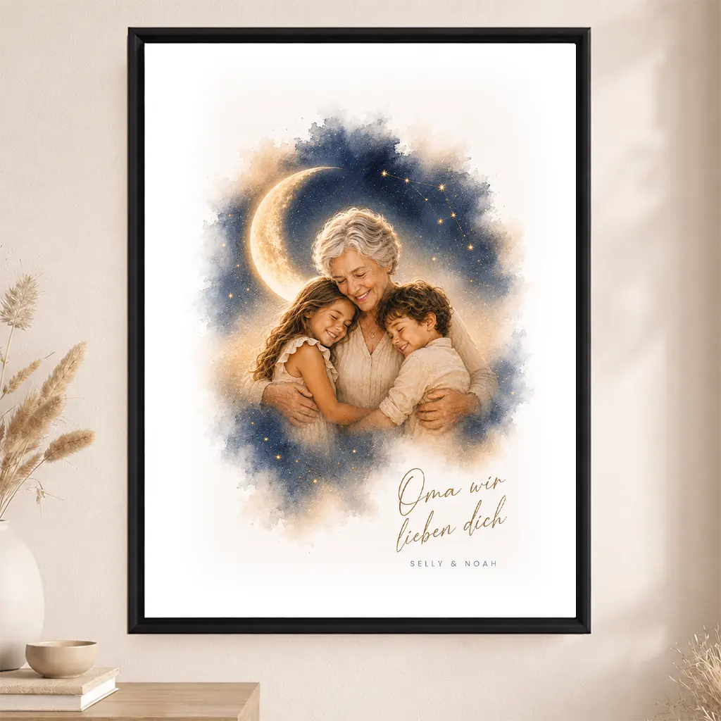 Leinwand Familien-Portrait "Bis zum Mond"